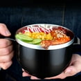 thumbnail image 4 of IMIKEYA Metal Bowls Instant Noodles Bowl Black 1Pcs, 4 of 8