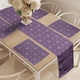 thumbnail image 2 of Ambesonne Abstract Table Runner & Placemats, Geometric Modern Squares, Placemat 4 pcs + Runner 14"x72", Purple and Plum, 2 of 2