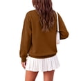 thumbnail image 4 of Lumtrix Womens Oversized Sweatshirts Fleece Solid Tops Fall Winter Crewneck Pullover Caasual Long Sleeve Shirts Brown L, 4 of 4