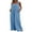 Blue, variant on nvzhuang Women’s Fashion Jumpsuit Casual Button Wide Leg Suspender Overalls with Pockets