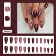 thumbnail image 2 of Fofosbeauty Christmas Nails 24pcs Press on False Nails Tips, Almond Acrylic Nails, Powder Cherrry Red, 2 of 7