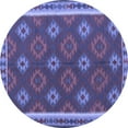 thumbnail image 1 of Ahgly Company Indoor Round Oriental Blue Traditional Area Rugs, 4' Round, 1 of 4