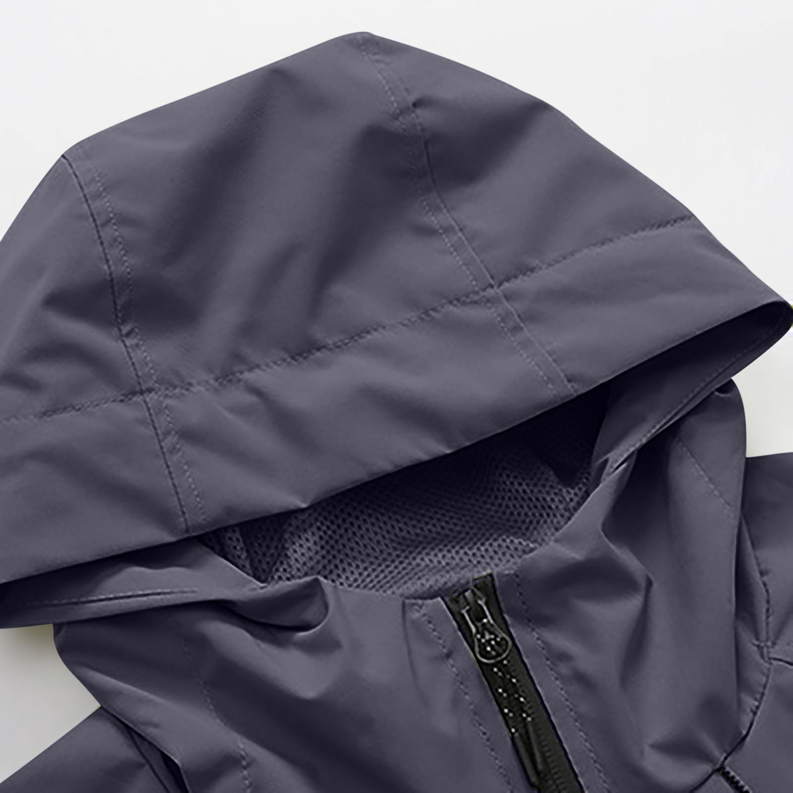 ylioge S-4X Plus Size Women Rain Jackets with Zipper Pockets and Hoodie Long Sleeve Casual Solid Color Zip Up Lightweight Waterproof Hiking Raincoats