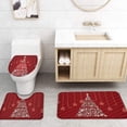 thumbnail image 4 of FMSHPON Merry Christmas 4 Piece Bathroom Set Shower Curtain Bath Rug Contour Mat and Toilet Lid Cover, 4 of 8