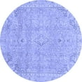 thumbnail image 1 of Ahgly Company Indoor Round Abstract Blue Modern Area Rugs, 3' Round, 1 of 4