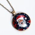 thumbnail image 2 of Santa Claus Necklace Personalized Custom Photo Round Pendant Adjustable Stainless Steel Necklaces with Gift Box for Men Women Mothers Valentine's Jewelry Gift, 2 of 6