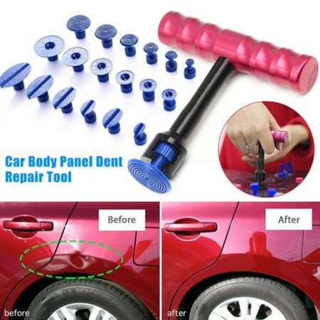 EECOO Dent Repair Tool,T-Bar Car Body Panel Paintless Automobile Dent Removal Repair Lifter Tool + 18Pcs Puller Tabs,Dent