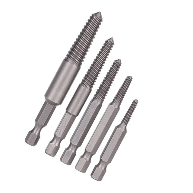 Extractor de Pernos, Herramiente de Extracció de Tornillo, Tornillo de Vástago Hexadecimal Duradero de 5 Piezas para Pernos de 8.8-12.9 Grados de Grado