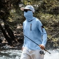 thumbnail image 6 of Mens UPF 50+ Sun Protection Lightweight Hoodie Shirts Long Sleeve Fishing Shirt SPF UV Running Hiking T Shirts, 6 of 7