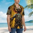 thumbnail image 4 of Lsque Chucky Pattern Hawaiian Shirt for Men Unisex Summer Beach Casual Short Sleeve Cotton Linen Button Down Shirts-Large, 4 of 6