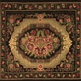 thumbnail image 1 of Ahgly Company Indoor Square Medallion Brown French Area Rugs, 8' Square, 1 of 4