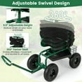 thumbnail image 6 of GVN Garden Wagon Cart,Utility Grocery Wagon,Cushioned Rolling Garden Cart Scooter with Storage Basket and Tool Pouch-Green, 6 of 10