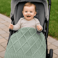 thumbnail image 4 of Manhattan Kids Sage Green Chenille Baby Blanket | Diamond Knit Pattern | Soft Newborn Baby Blanket for Boys and Girls | Lightweight Cozy Breathable Baby Shower Gift | Nursery and Stroller Blanket, 4 of 5