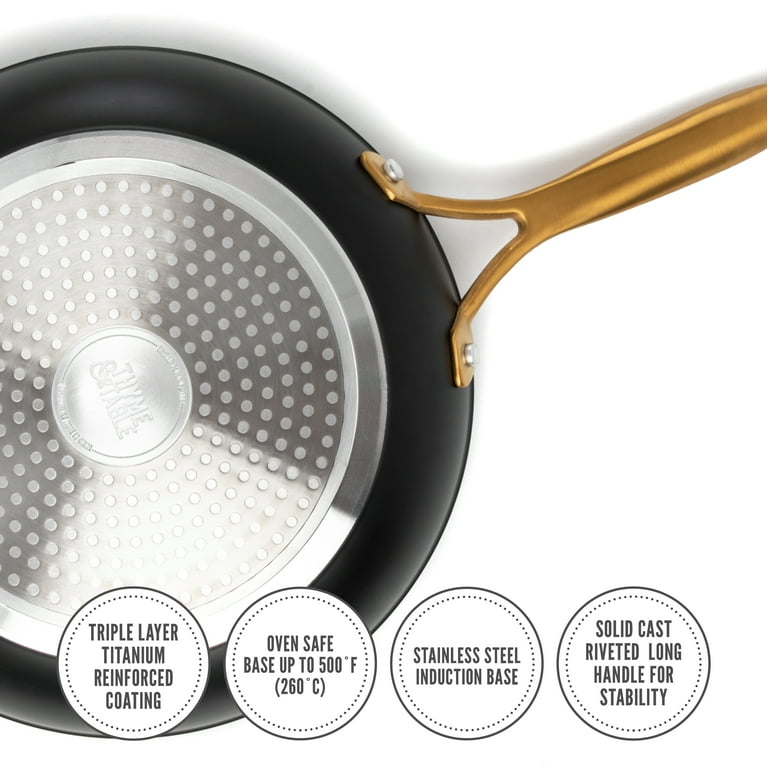 12 Inch Frying Pan Non Stick Reinforced Fry Pans Over Safe