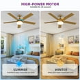 thumbnail image 5 of Uforic 52" Modern 5-Blade Ceiling Fan with LED Light, 6-Speed DC Motor, Reversible & Dual Downrods (White/Gold), DOE, 5 of 7