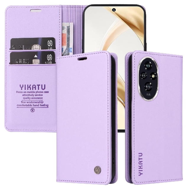 Funda para Honor 200 5G Estuche de Cuero PU Tipo Cartera con Ranuras para Tarjetas y Cierre Magnético