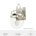 thumbnail image 6 of Hunter - Karloff 1-light Brushed Nickel, Medium Size Sconce Light, Dimmable, Casual Style, for Bedrooms, Kitchens, Dining, Living Rooms - 19842, 6 of 6