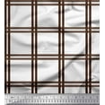 thumbnail image 1 of Soimoi Brown Modal Satin Fabric Window Pane Check Print Fabric by Yard 42 Inch Wide, 1 of 3