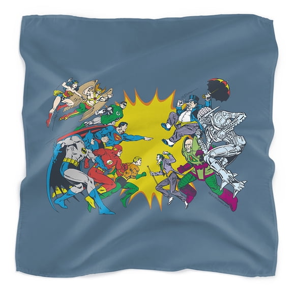 Justice League Face Off Comics Bandana (21 in x 21 in)