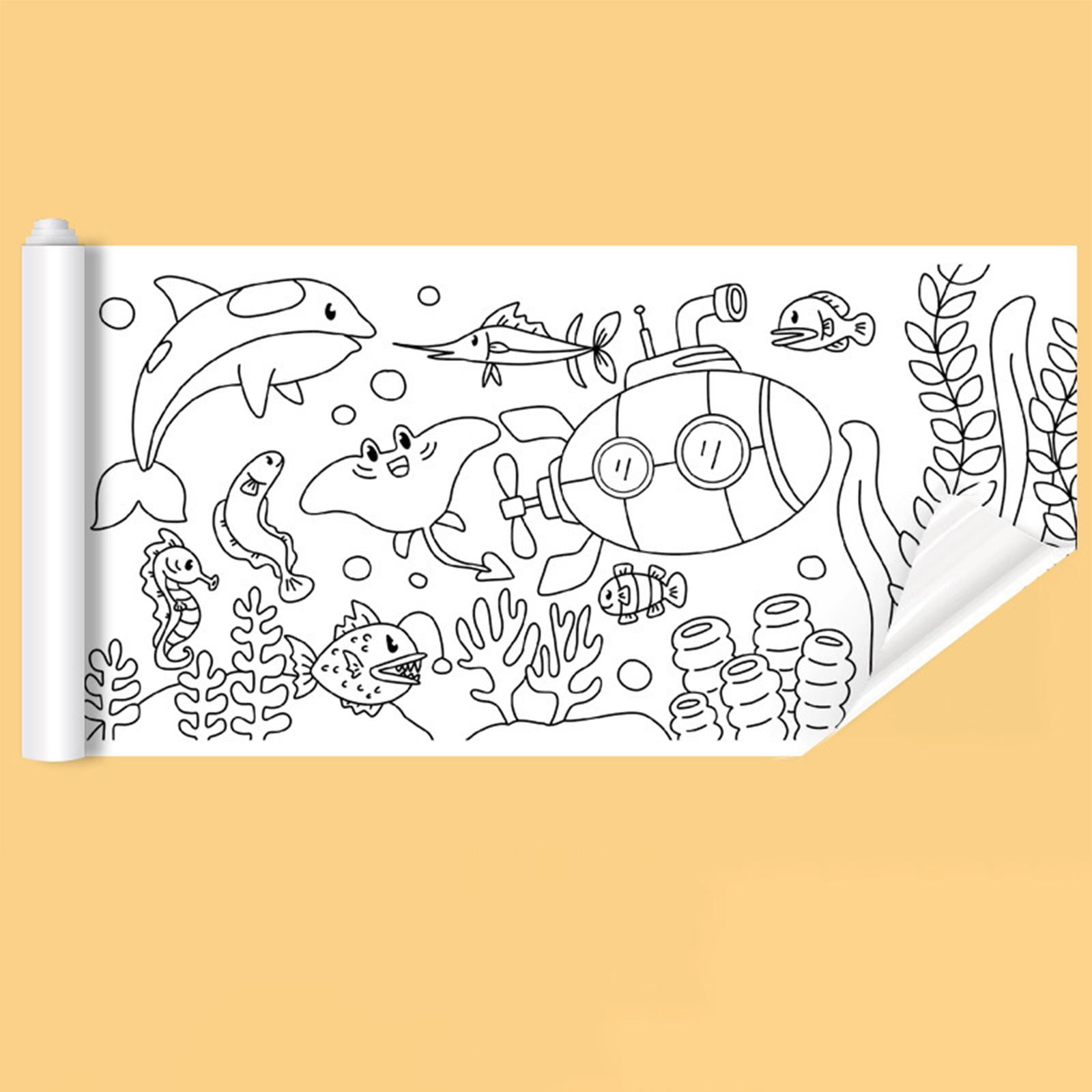Waterproof Childrens Drawing Roll Wall Sticker Coloring Paper for
