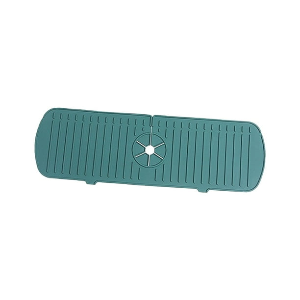 Protector contra salpicaduras para fregadero de cocina, alfombrilla de silicona para grifo de cocina, almohadilla de drenaje para mostrador Verde 45cm