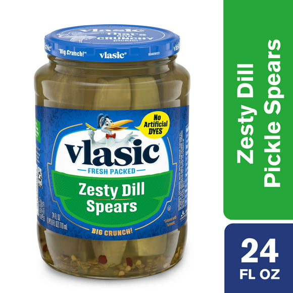 Vlasic Zesty Dill Pickles, Dill Pickle Spears, 24 fl oz Jar