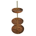 thumbnail image 2 of CollectiblesBuy Decorative Dessert Cupcake Stand for Tea Party Serving Platter 3 Tier Handcrafted Wooden Cake Stand Wedding Birthday Solid Mango Wood with Middle Brass Stick, 2 of 6