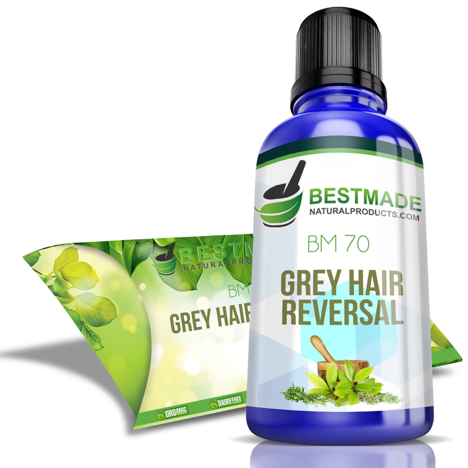 Grey Hair Reversal, BM70, Treatment for Premature Greying of Hair, 30mL -  Bestmade Natural Products 