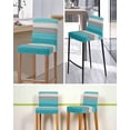 thumbnail image 5 of Turquoise Wood Grain Bar Stool Covers Set of 2, Country Retro Wooden Plank Gray Stretch Washable Bar Chair Covers with Backs, Removable Pub Counter Height Chair Cover for Kitchen Dining Room Cafe, 5 of 7