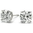 thumbnail image 6 of JewelMore 1/6 Carat - 6 Carat | 14K White Gold | Lab Grown Diamond Solitaire Stud Earrings | Round Shape Screw Back Prong Setting |(IGI Certified 1.00 ct & up)| Earrings, 6 of 6