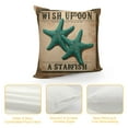 thumbnail image 4 of PIKWEEK Summer Ocean Theme Throw Pillow Covers Wood Grain Starfish Hippocampus Seashells with Quotes Nautical &amp; Coastal Decorative Pillowcases Beach House Decor  Multiple specifications, 4 of 5