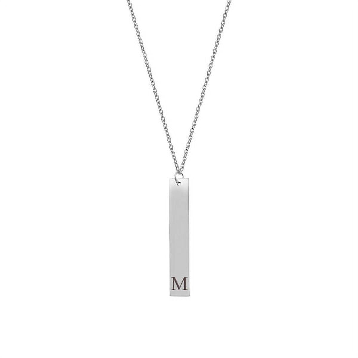 Anavia Personalized Initial Name Necklace Gift for Her Silver Stainless Steel Women's Vertical Bar Pendant Gift for Fiancee Mom Girlfriend Name Necklace Free Jewelry Box Ships Next Day
