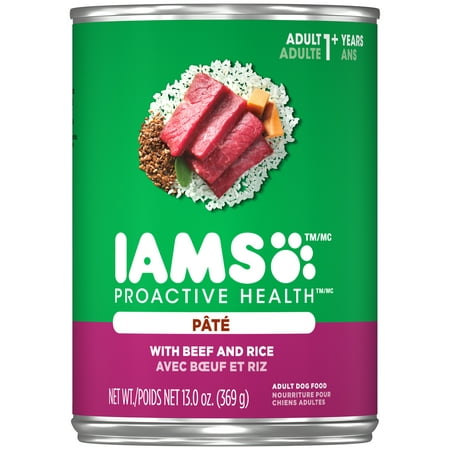 UPC 019014013302 product image for IAMS PROACTIVE HEALTH Adult Soft Wet Dog Food Paté with Beef & Rice, (12) 13 oz. | upcitemdb.com