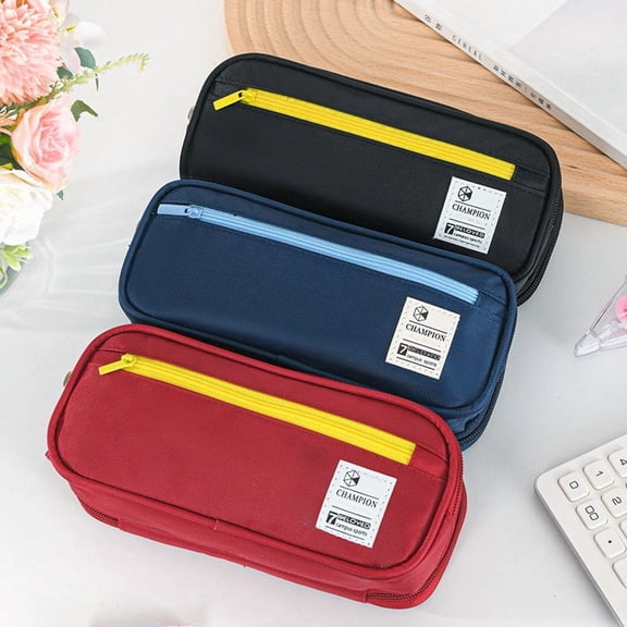 Large Capacity Zipper Pencil Case for Boys, Pen Pouch Organizer, School Supplies Pencil Box.