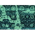 thumbnail image 1 of Ahgly Company Machine Washable Indoor Rectangle Abstract Turquoise Blue Modern Area Rugs, 2' x 5', 1 of 4