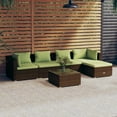 thumbnail image 1 of vidaXL 6 Piece Garden Lounge Set with Cushions Poly Rattan Brown, 1 of 4