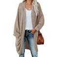thumbnail image 1 of Dellytop Womens Open Front Knit Cardigan Long Batwing Sleeve Sweater Coat, 1 of 3
