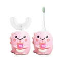 thumbnail image 2 of Cepillo de dientes eléctrico sónico automático para niños con forma de U y carga USB, cepillo de dientes inteligente de 360 grados, blanqueador de dientes con luz azul IPX7, 2 of 5