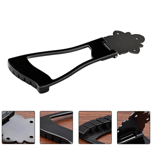 OHOIOLLA Bridge Tailpiece Metálico Negro Para Guitarra De 6 Cuerdas Con Acabado Resistente Y Compacto