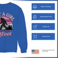 thumbnail image 6 of Just a Girl Who Loves Bigfoot Sweatshirt Sasquatch Fan Cryptid Cute Gift Vintage Sunset Wildlife Camping Crewneck, 6 of 7