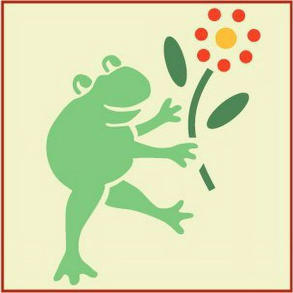 Frog Stencil - Children Kids Drawing Sidewalk Chalk Washable Plastic Fun Art DIY Template Reusable Laser Cut Mylar Template for Painting Home Decor DIY Crafts - The Artful Stencil