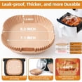 thumbnail image 3 of Air Fryer Paper Liners for 4 qt / 5 6 qt, Thickened Square Disposable Liner Compatible with Ninja/Chefman/Cosori/Instant Pot and other 4q-6qt Airfryer (8.3'' on Top), 3 of 5