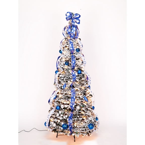 4' Snow Frosted Winter Style Pull-Up Tree by Holiday Peak