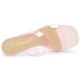 thumbnail image 4 of Unique Bargains Women's Clear Colorful Straps Block Heeled Slides Sandals, 4 of 7