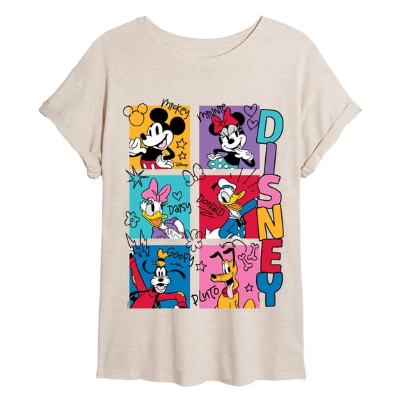 Disney - Mickey And Friends Yearbook - Juniors Oversized Graphic T-Shirt