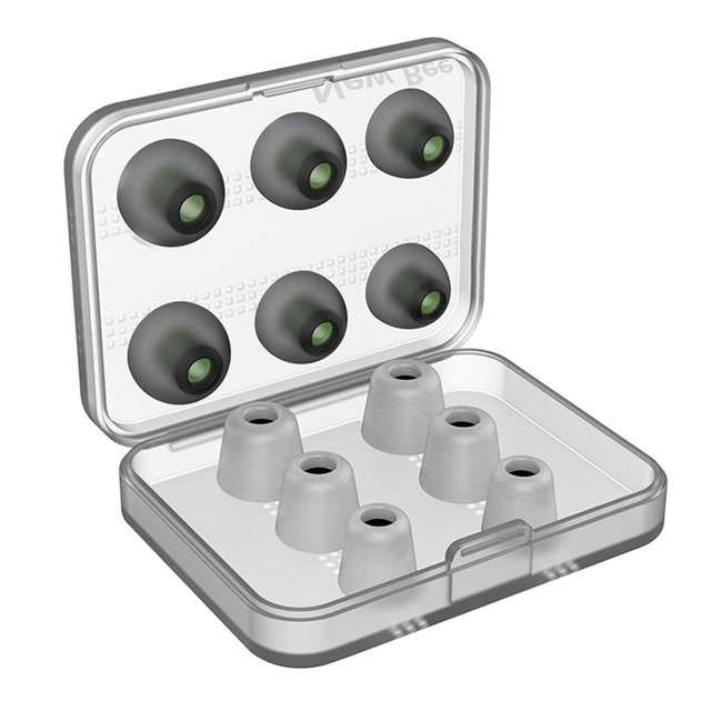 Funda de silicona para auriculares, esponja elástica, puntas de repuesto para auriculares con caja de almacenamiento, puntas para auriculares AweSitey EL5434-03B