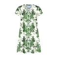 thumbnail image 7 of Floral Dress for Women Summer Casual Short Sleeve Button Front V Neck A-Line Swing Dress with Pockets, 7 of 7