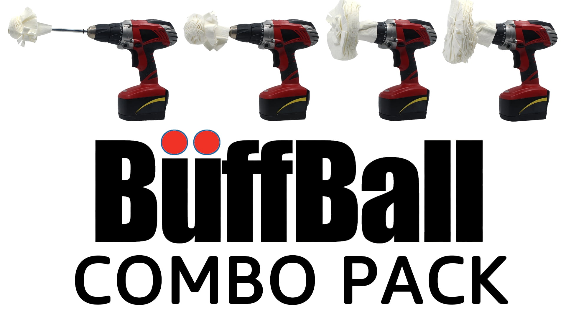 Flitz Buffer Grinder Polisher Buffing Ball Pads Combo Pack, Buffing Pads for Drill, Body Repair Polishing