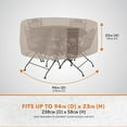 thumbnail image 3 of Modern Leisure Monterey Round Outdoor Patio Table & Chair Set Cover, 94" Dia x 23"H, Beige, 3 of 13