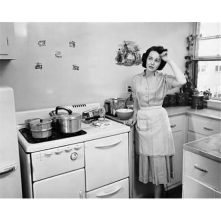 Posterazzi SAL2554604 Young Woman Standing in the Kitchen with Her Hand on Her Forehead Poster Print - 18 x 24 in.